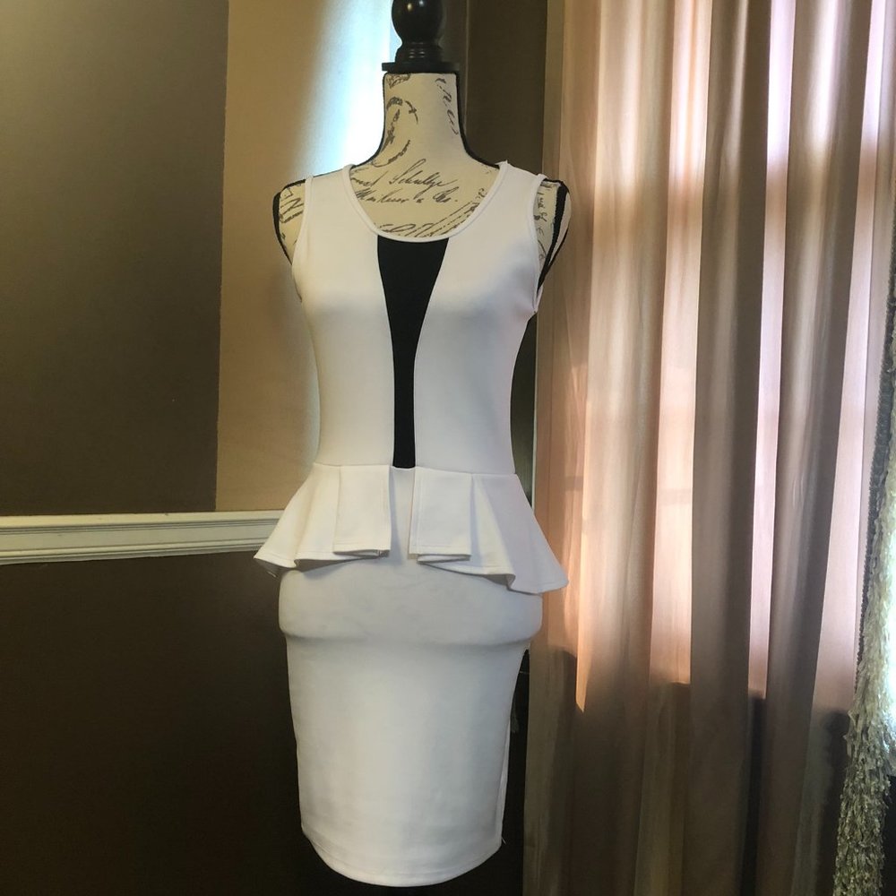 White Peplum dress